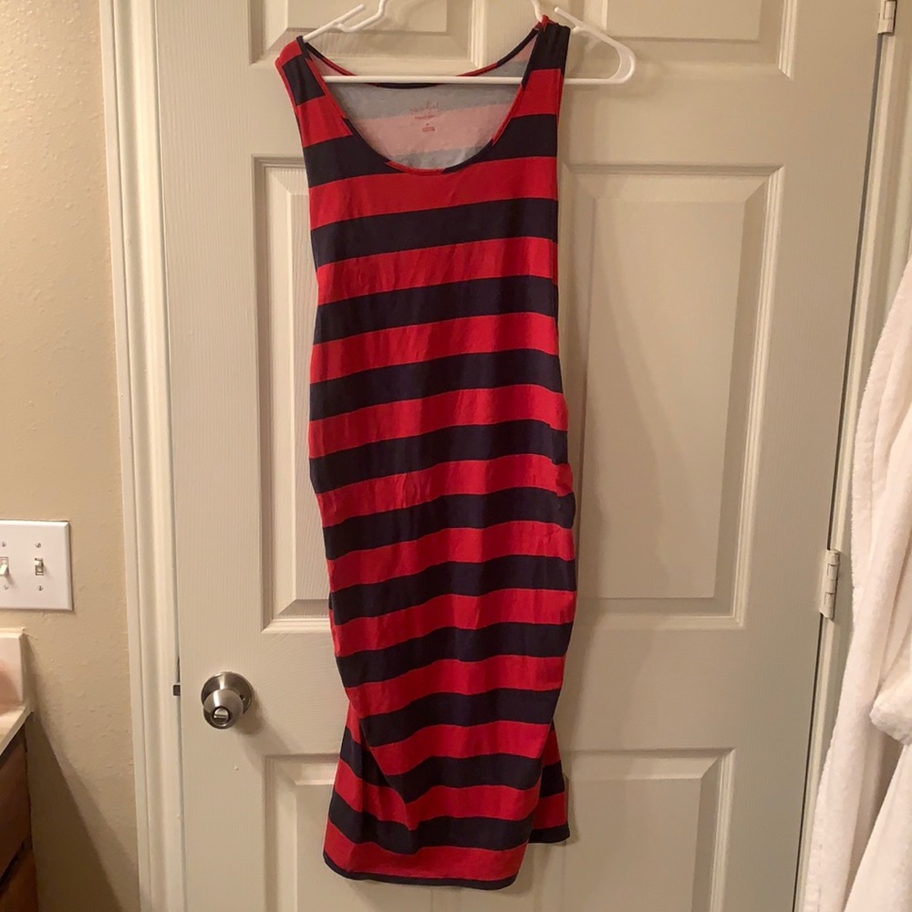 COPY - Striped Maternity Midi Dress